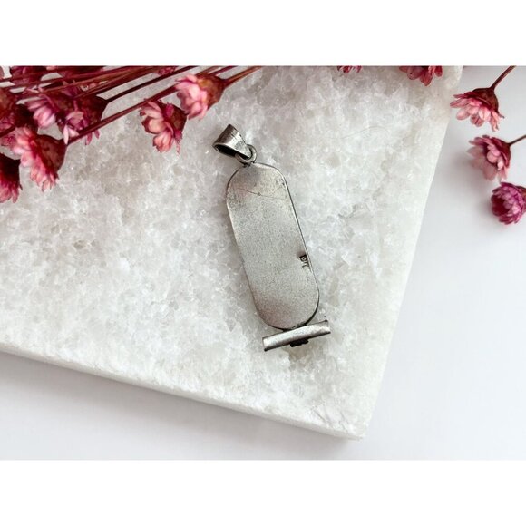 Sterling Silver Egyptian Pergament Hieroglyph Vintage Charm | Pendant | Trinket - Picture 3 of 8
